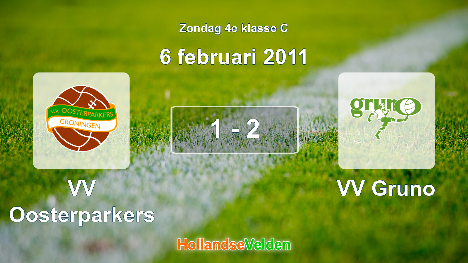 Gespeelde wedstrijd: VV Oosterparkers - VV Gruno 1 - 2 (6 februari 2011)
