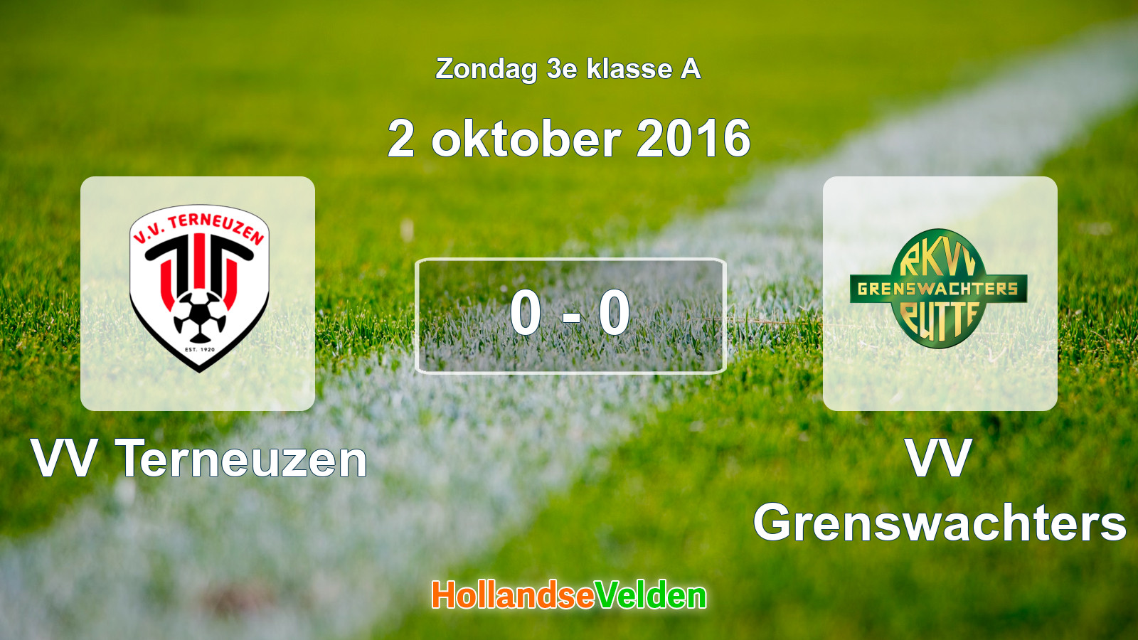 Gespeelde wedstrijd: VV Terneuzen - VV Grenswachters 0 - 0 (2 oktober 2016)