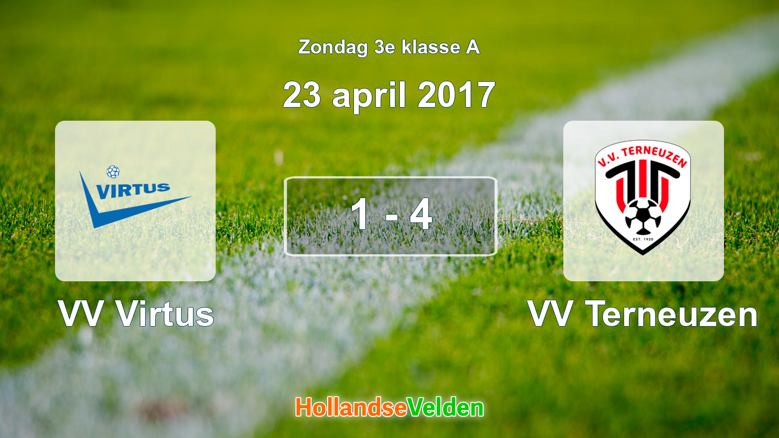Gespeelde wedstrijd: VV Virtus - VV Terneuzen 1 - 4 (23 april 2017)