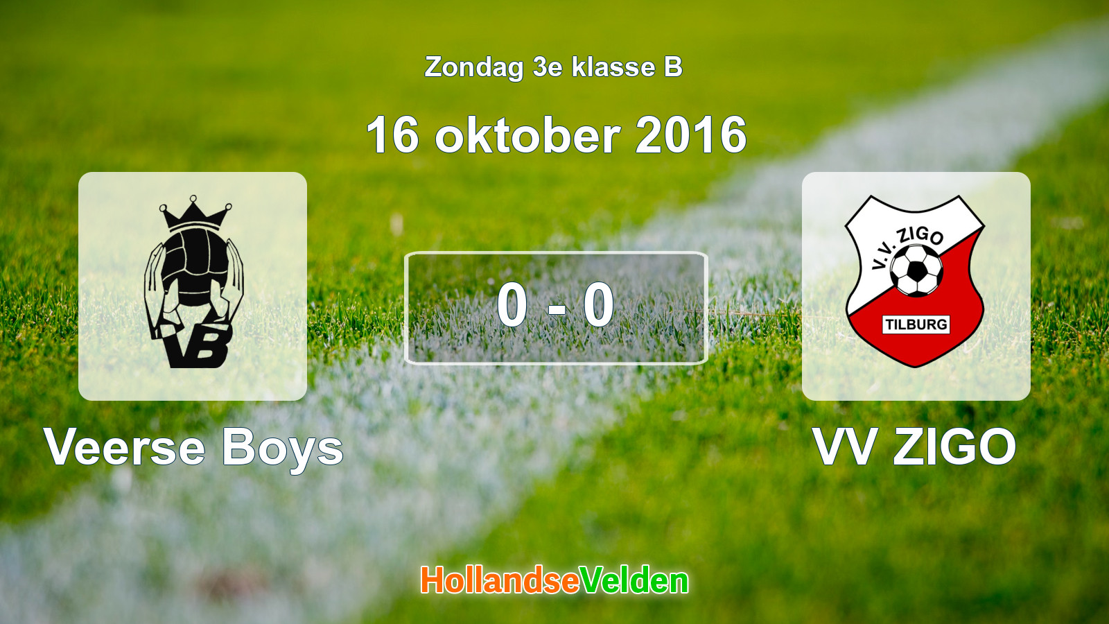 Gespeelde wedstrijd: Veerse Boys - VV ZIGO 0 - 0 (16 oktober 2016)