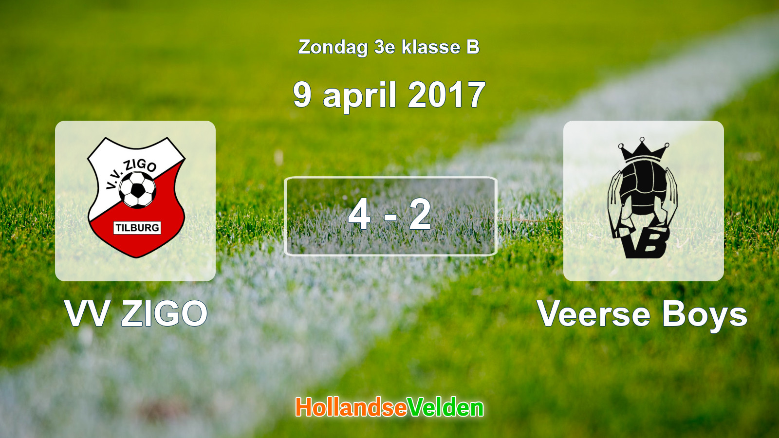 Gespeelde wedstrijd: VV ZIGO - Veerse Boys 4 - 2 (9 april 2017)