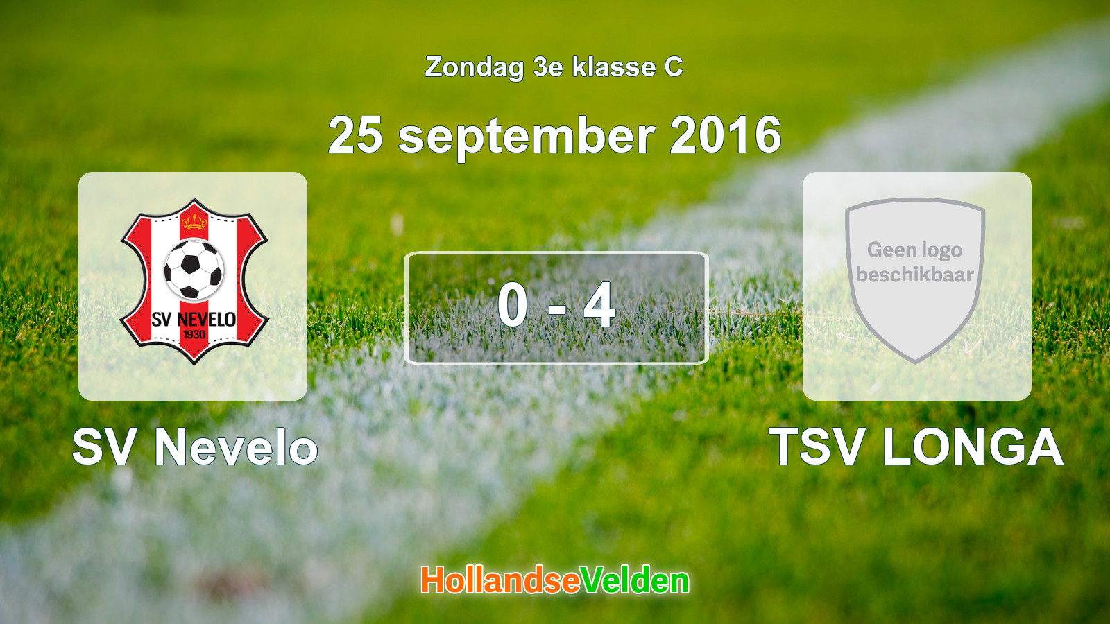 Gespeelde wedstrijd: SV Nevelo - TSV LONGA 0 - 4 (25 september 2016)