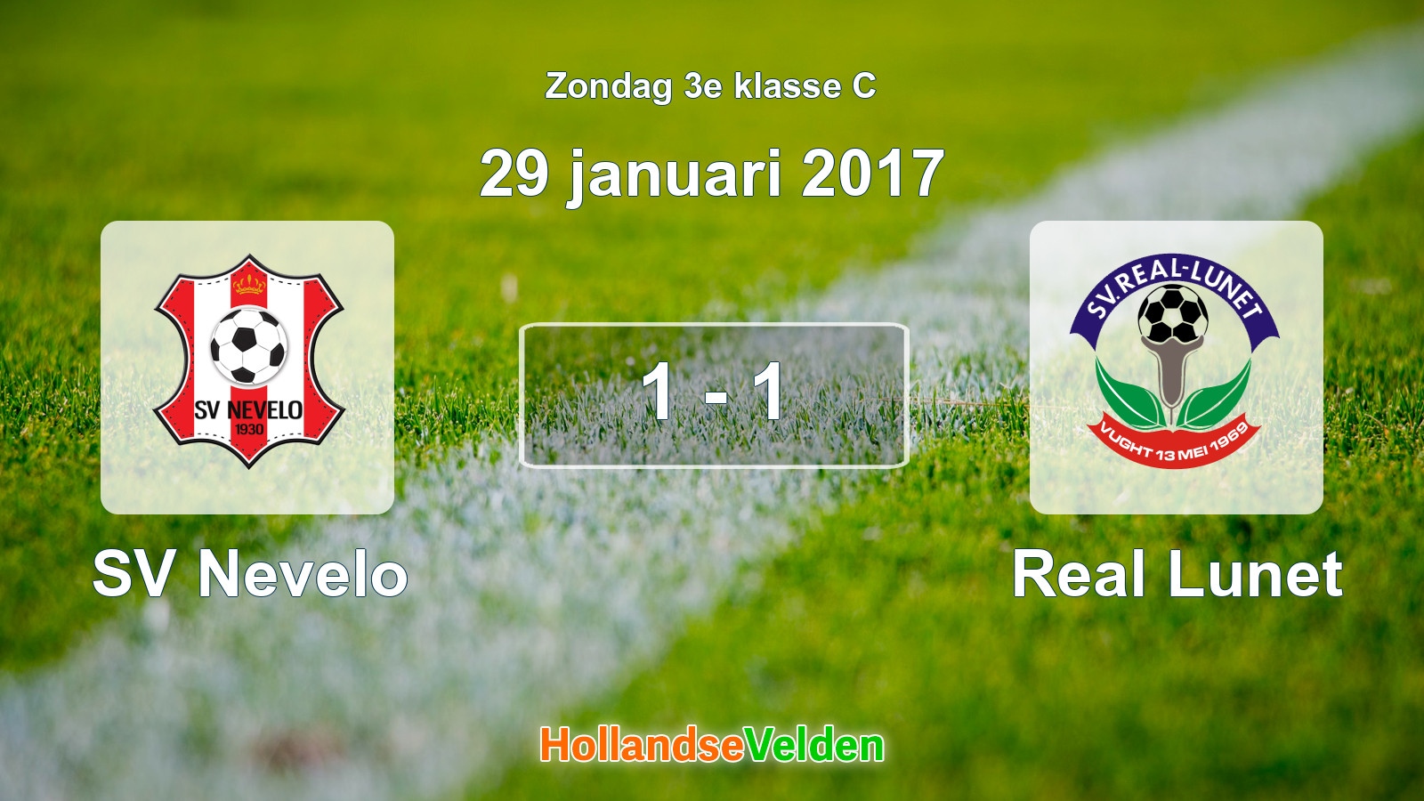 Gespeelde wedstrijd: SV Nevelo - Real Lunet 1 - 1 (29 januari 2017)