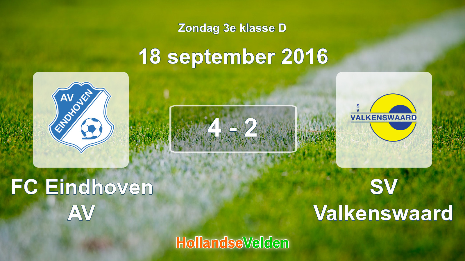 Gespeelde wedstrijd: FC Eindhoven AV - SV Valkenswaard 4 - 2 (18 september 2016)