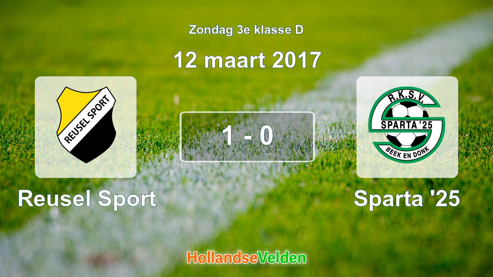 Gespeelde wedstrijd: Reusel Sport - Sparta '25 1 - 0 (12 maart 2017)