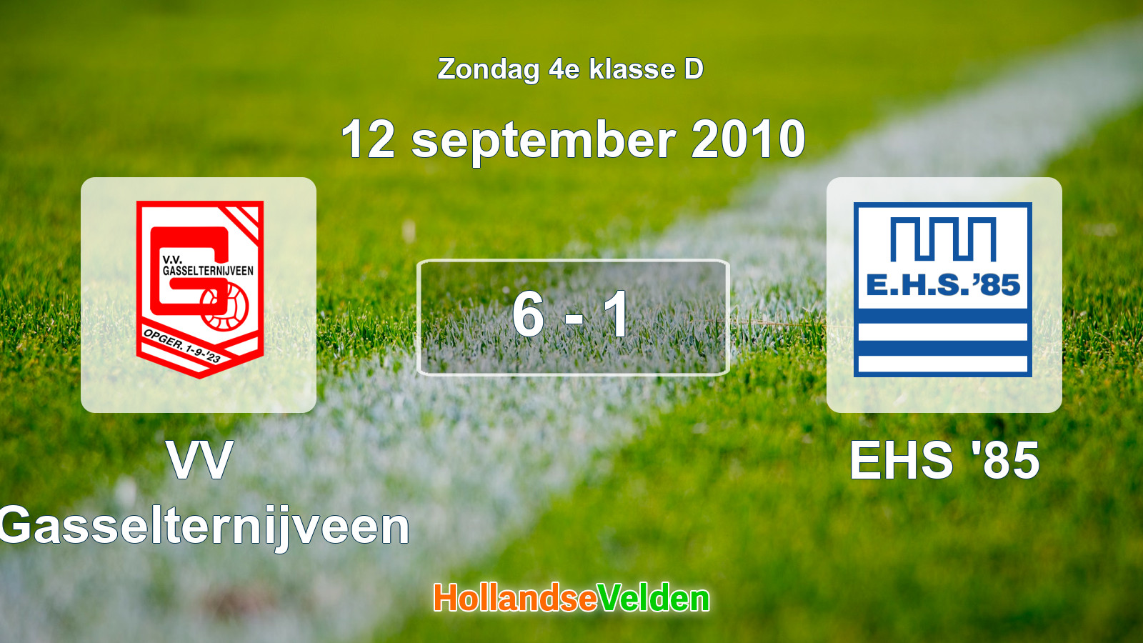 Gespeelde wedstrijd: VV Gasselternijveen - EHS '85 6 - 1 (12 september 2010)