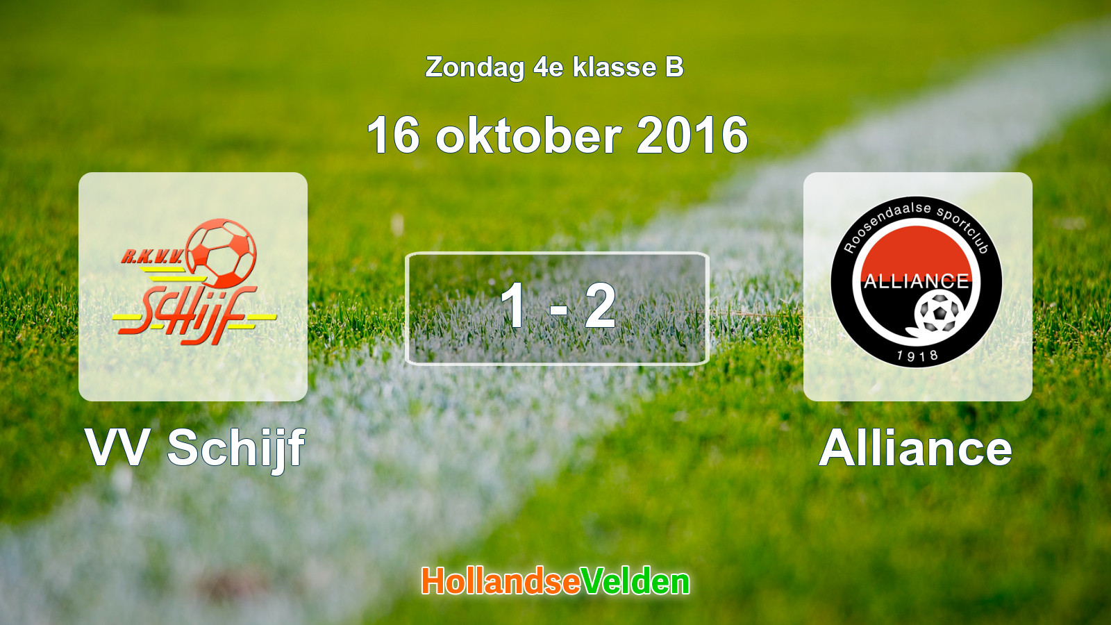 Gespeelde wedstrijd: VV Schijf - Alliance 1 - 2 (16 oktober 2016)