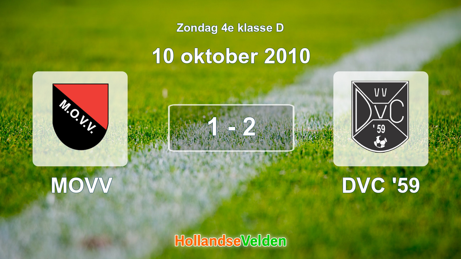 Gespeelde wedstrijd: MOVV - DVC '59 1 - 2 (10 oktober 2010)