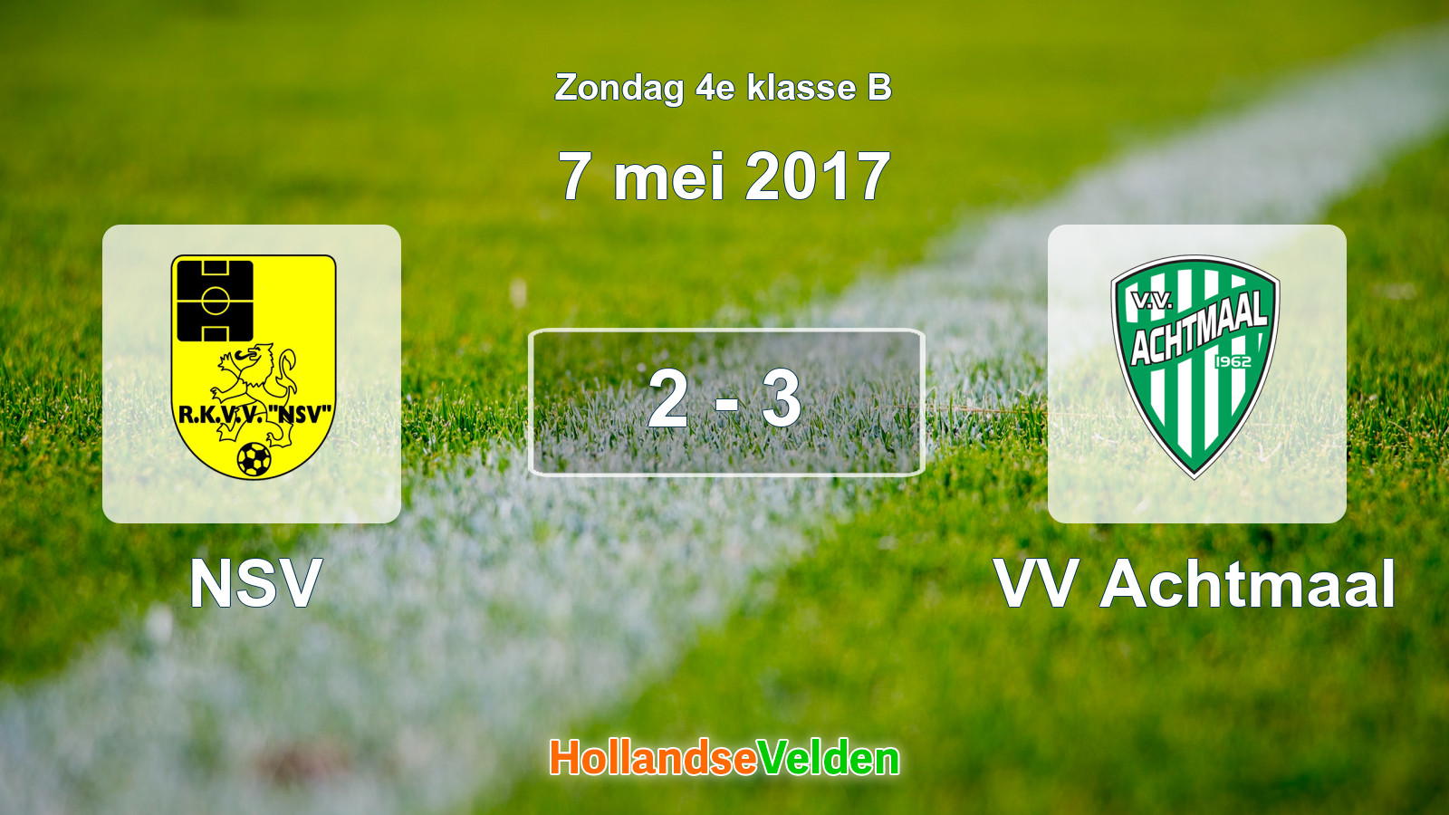 Gespeelde wedstrijd: NSV - VV Achtmaal 2 - 3 (7 mei 2017)