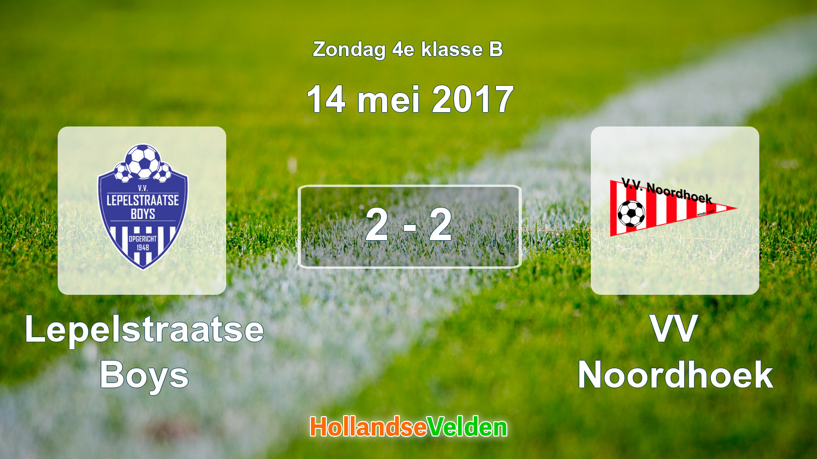 Gespeelde wedstrijd: Lepelstraatse Boys - VV Noordhoek 2 - 2 (14 mei 2017)