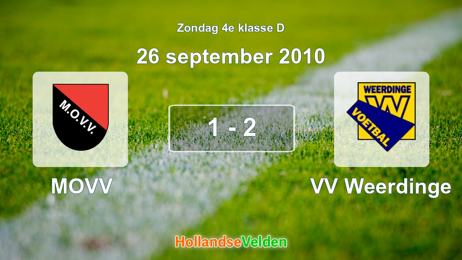 Gespeelde wedstrijd: MOVV - VV Weerdinge 1 - 2 (26 september 2010)