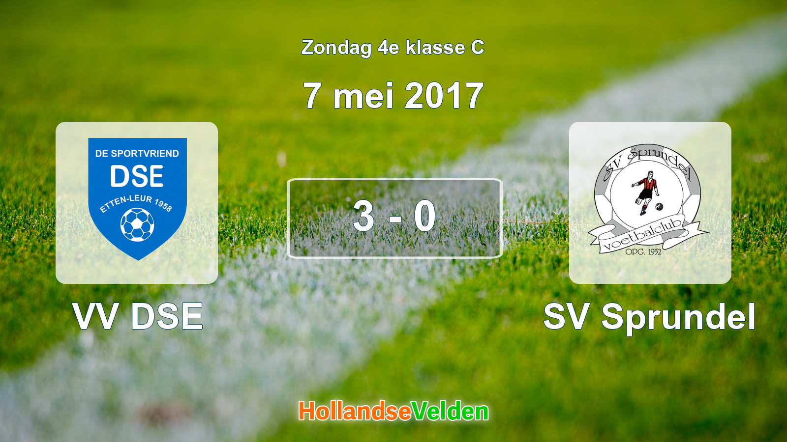 Gespeelde wedstrijd: VV DSE - SV Sprundel 3 - 0 (7 mei 2017)
