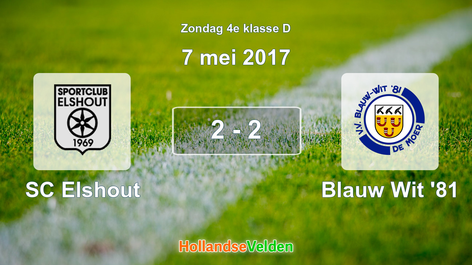 Gespeelde wedstrijd: SC Elshout - Blauw Wit '81 2 - 2 (7 mei 2017)