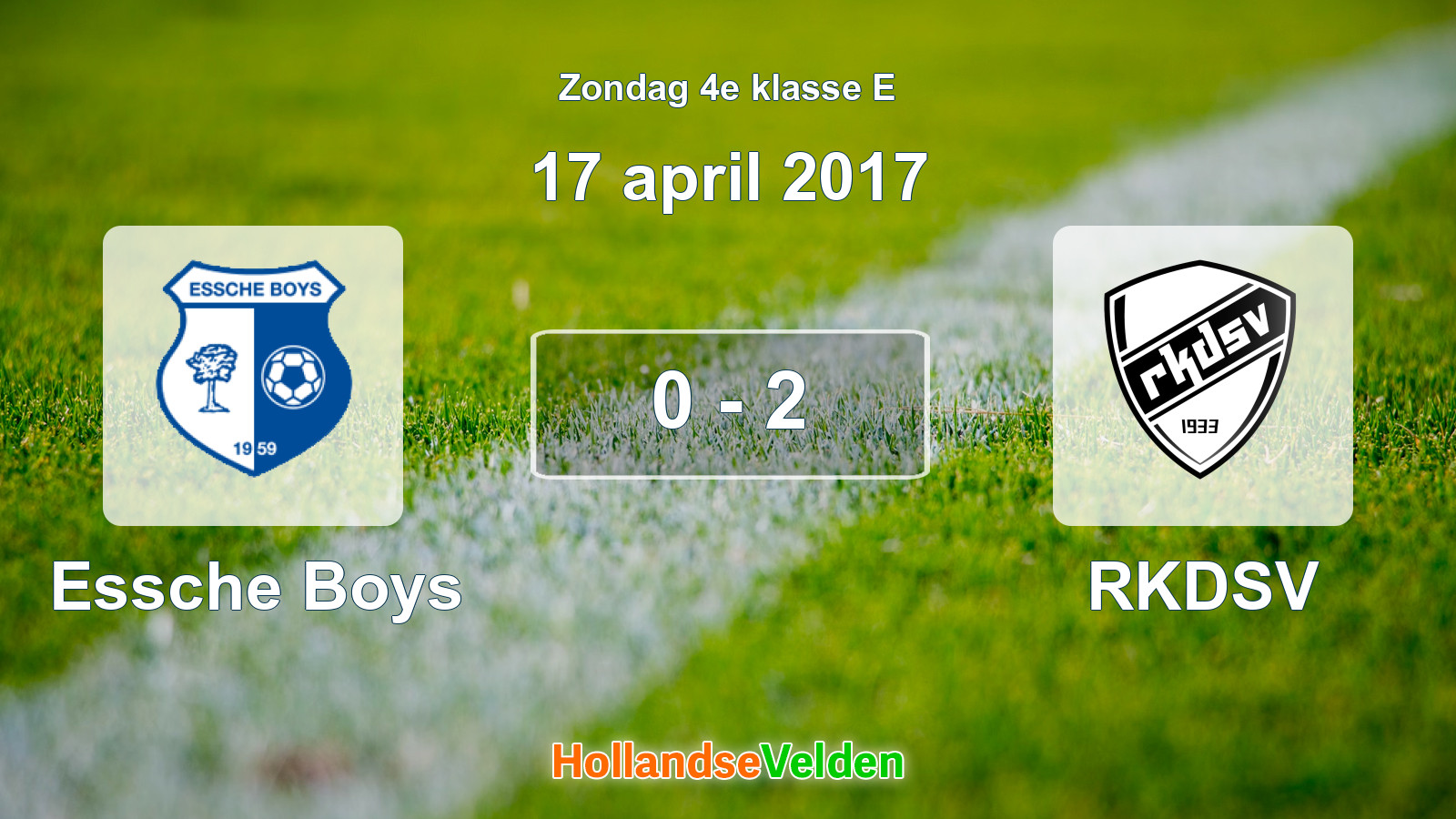 Gespeelde wedstrijd: Essche Boys - RKDSV 0 - 2 (17 april 2017)