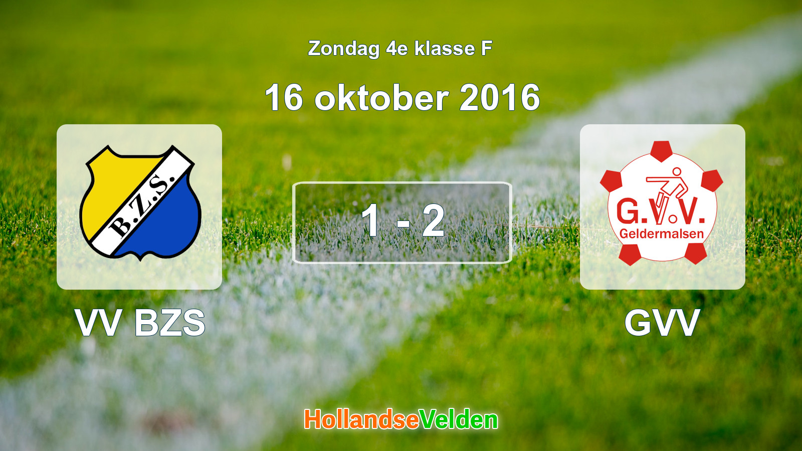 Gespeelde wedstrijd: VV BZS - GVV 1 - 2 (16 oktober 2016)