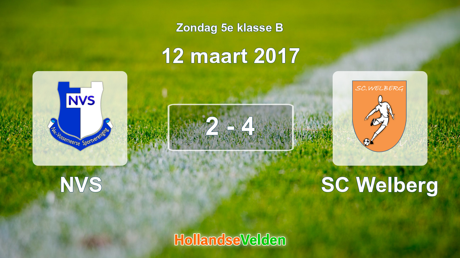 Gespeelde wedstrijd: NVS - SC Welberg 2 - 4 (12 maart 2017)