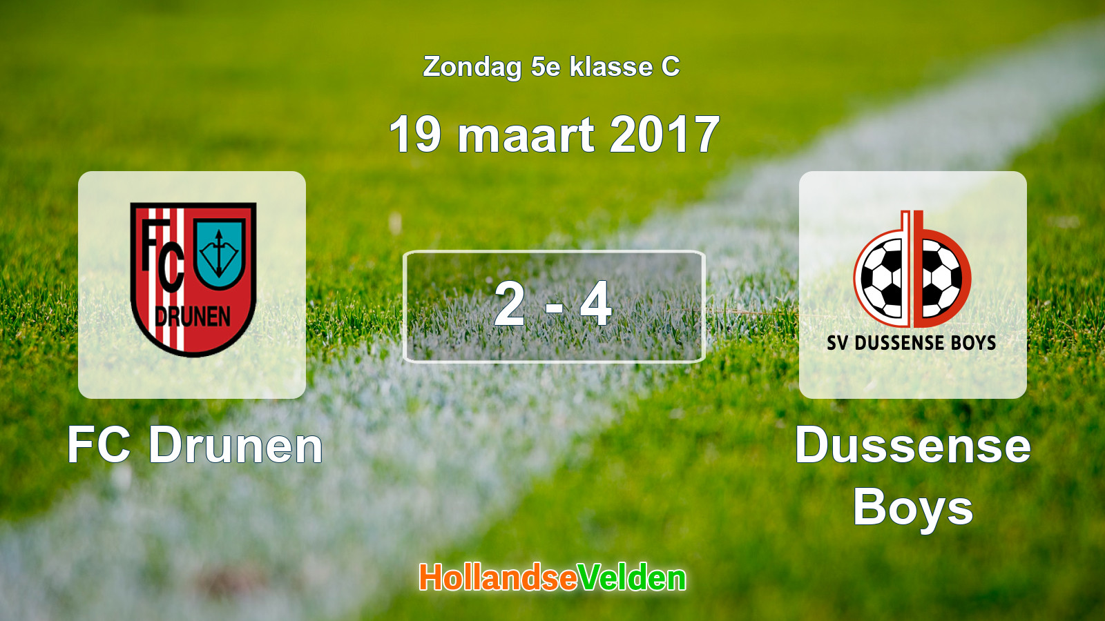 Gespeelde wedstrijd: FC Drunen - Dussense Boys 2 - 4 (19 maart 2017)