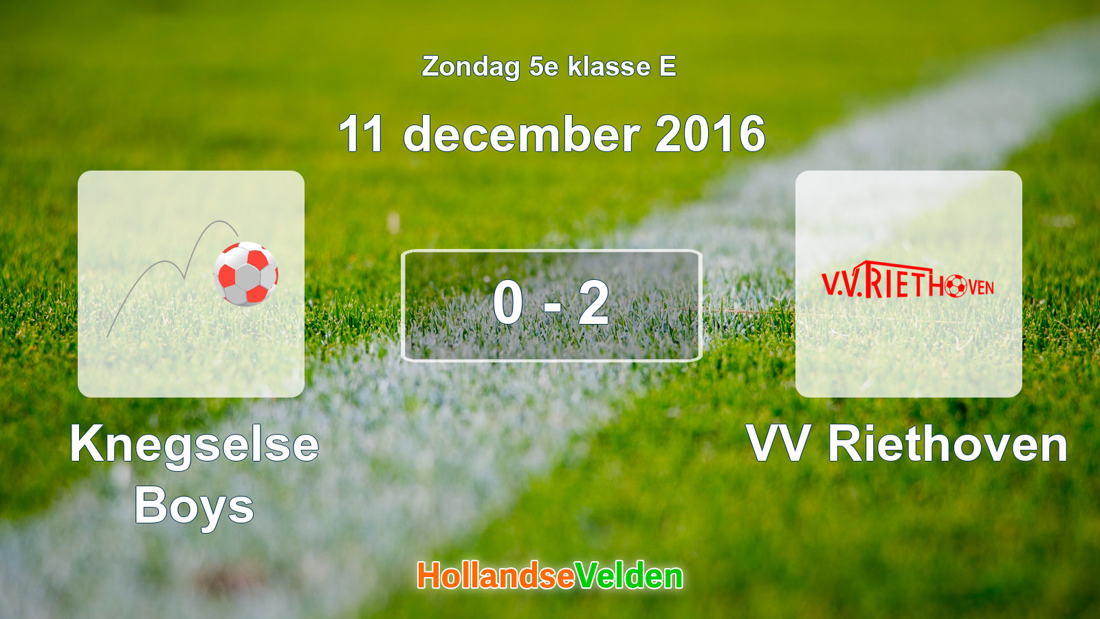 Gespeelde wedstrijd: Knegselse Boys - VV Riethoven 0 - 2 (11 december 2016)