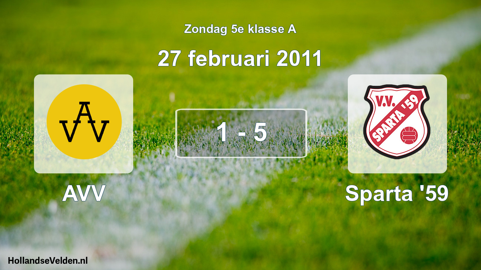 Gespeelde wedstrijd: AVV - Sparta '59 1 - 5 (27 februari 2011)