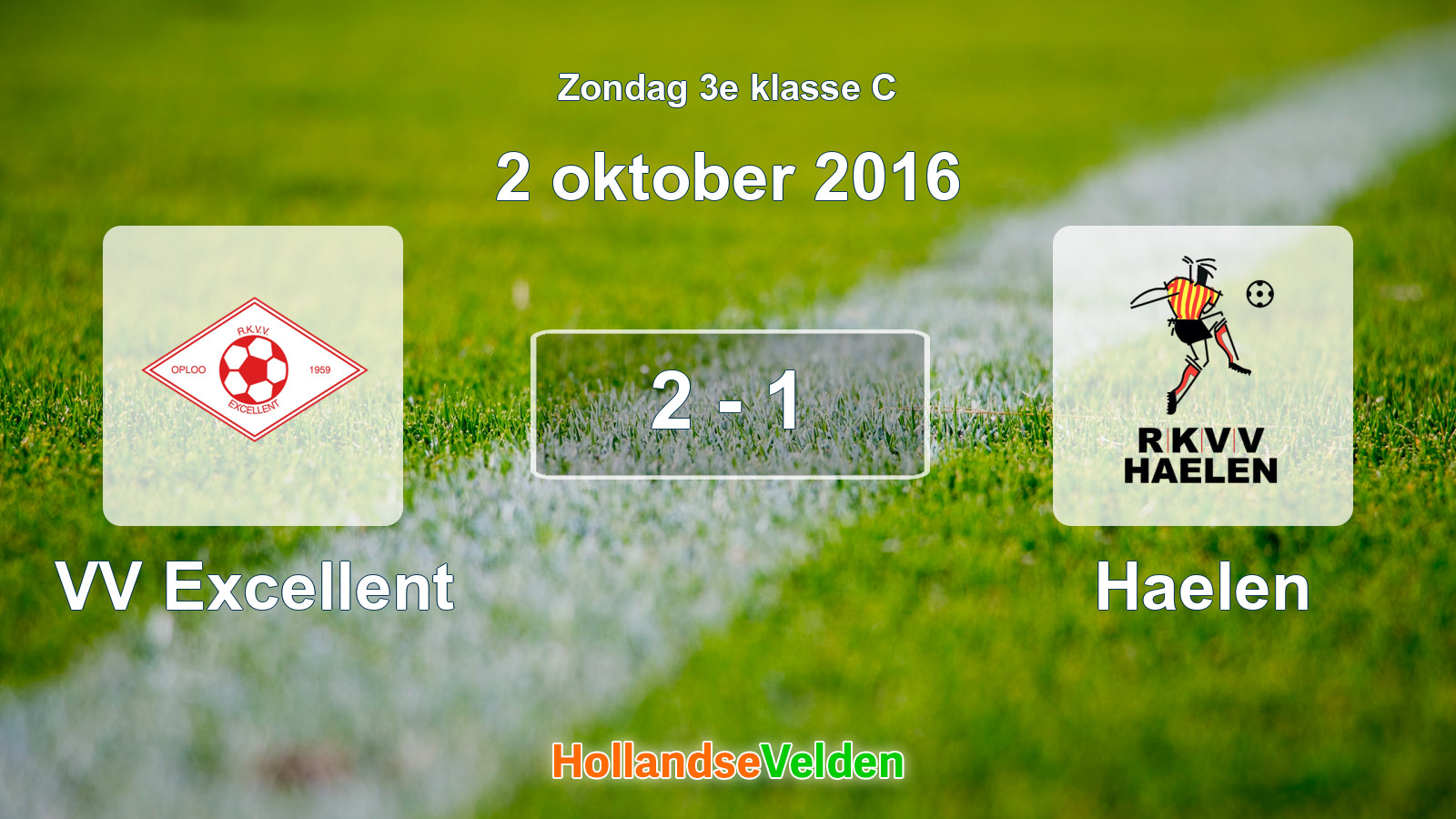 Gespeelde wedstrijd: VV Excellent - Haelen 2 - 1 (2 oktober 2016)