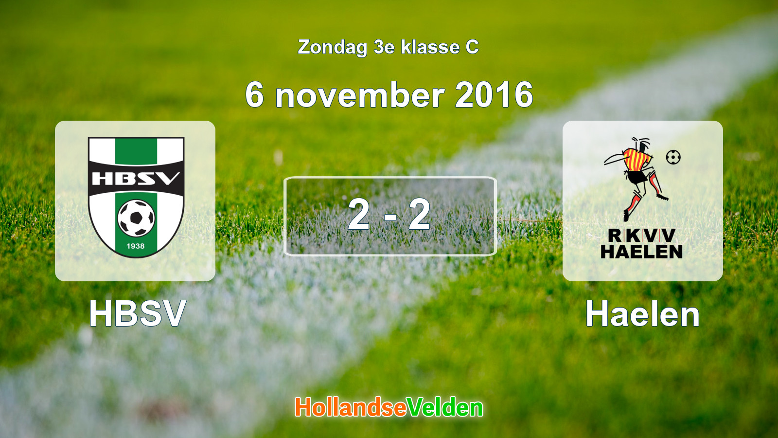Gespeelde wedstrijd: HBSV - Haelen 2 - 2 (6 november 2016)