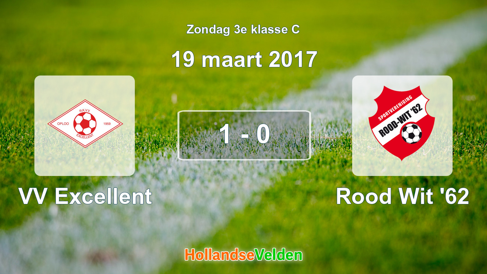 Gespeelde wedstrijd: VV Excellent - Rood Wit '62 1 - 0 (19 maart 2017)