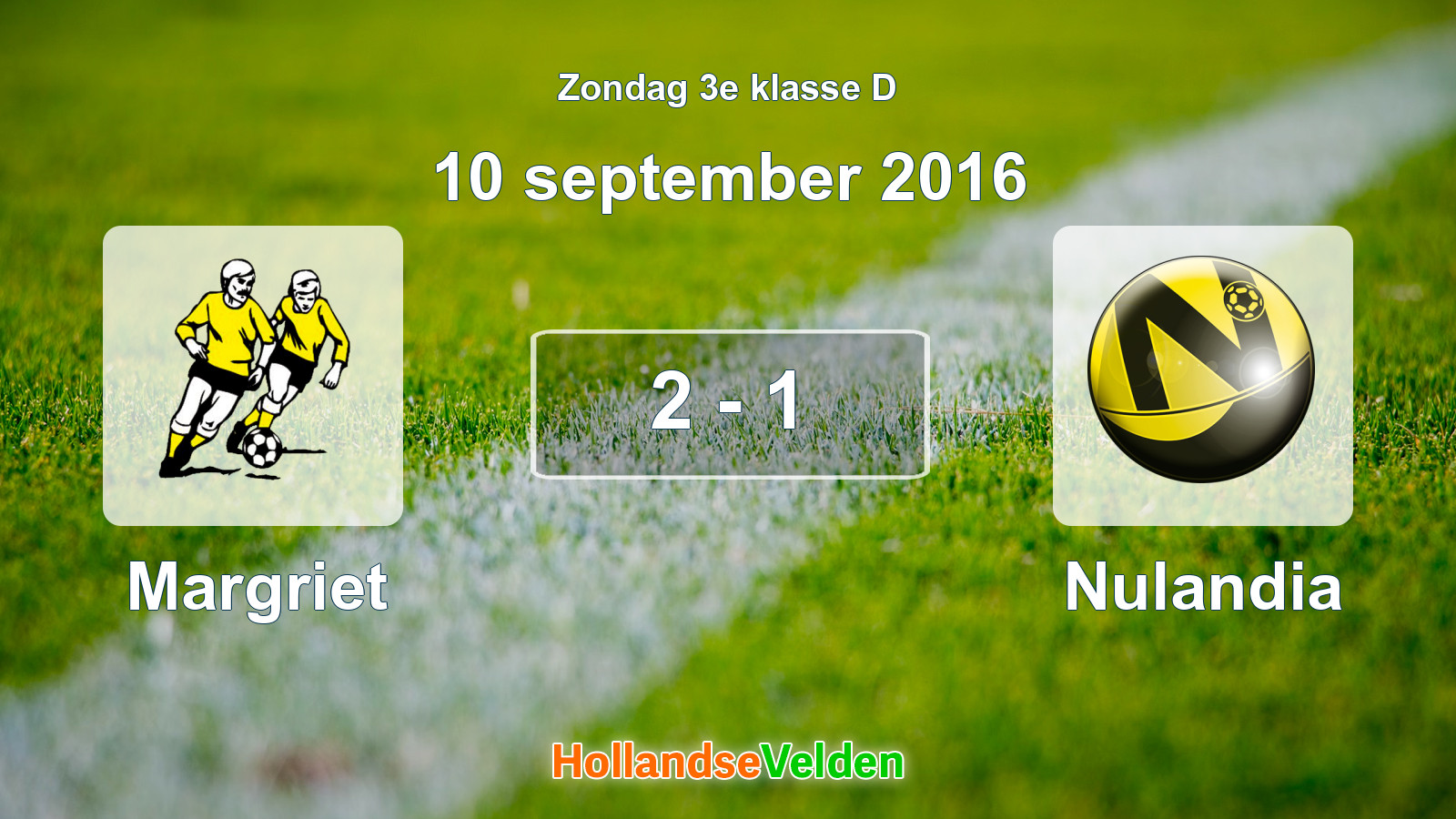 Gespeelde wedstrijd: Margriet - Nulandia 2 - 1 (10 september 2016)