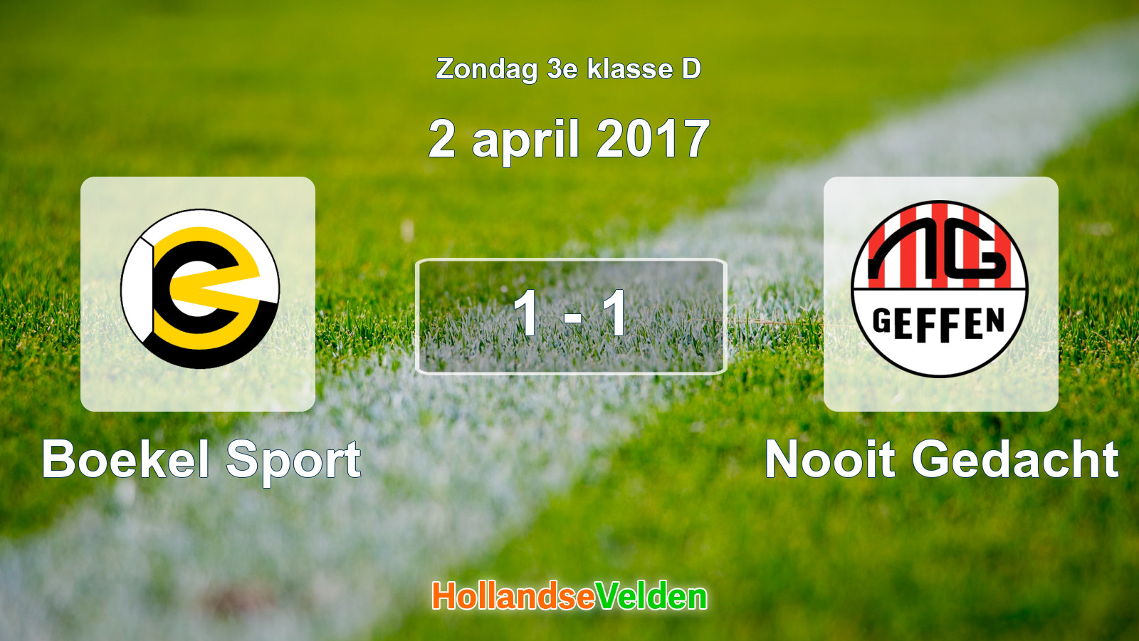 Gespeelde wedstrijd: Boekel Sport - Nooit Gedacht 1 - 1 (2 april 2017)