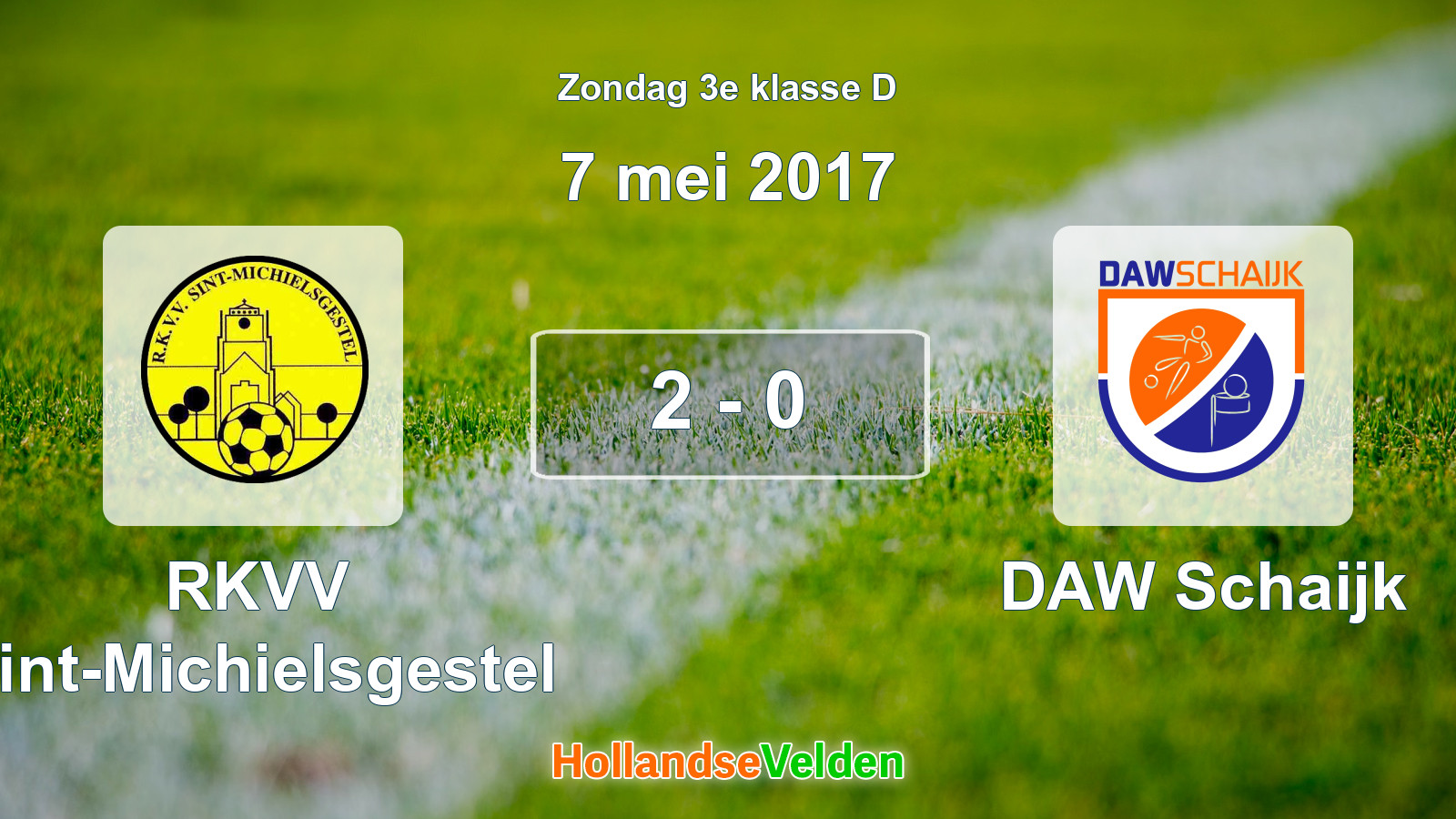 Gespeelde wedstrijd: RKVV Sint-Michielsgestel - DAW Schaijk 2 - 0 (7 mei 2017)
