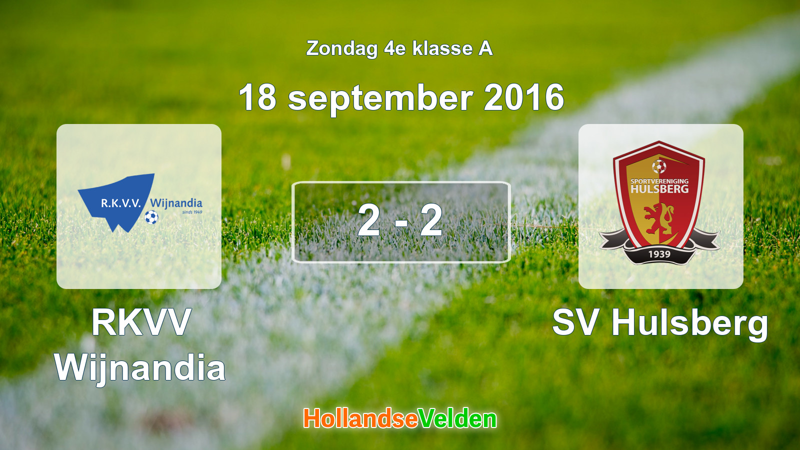 Gespeelde wedstrijd: RKVV Wijnandia - SV Hulsberg 2 - 2 (18 september 2016)