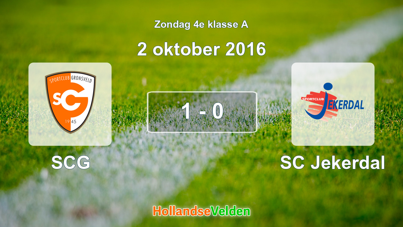 Gespeelde wedstrijd: SCG - SC Jekerdal 1 - 0 (2 oktober 2016)