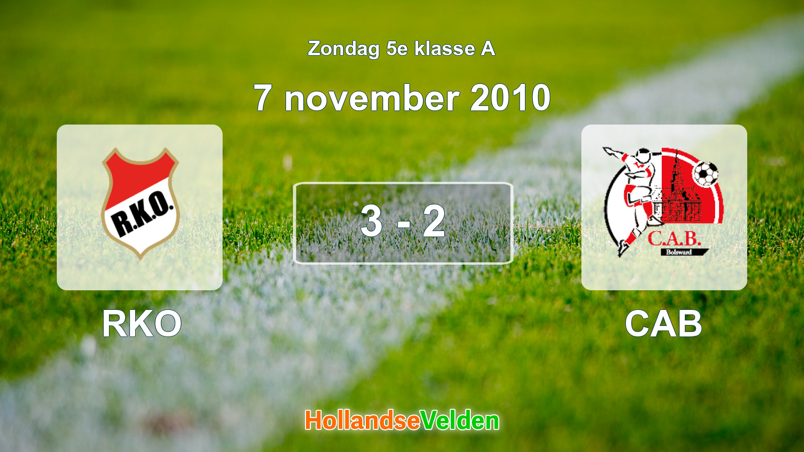 Gespeelde wedstrijd: RKO - CAB 3 - 2 (7 november 2010)
