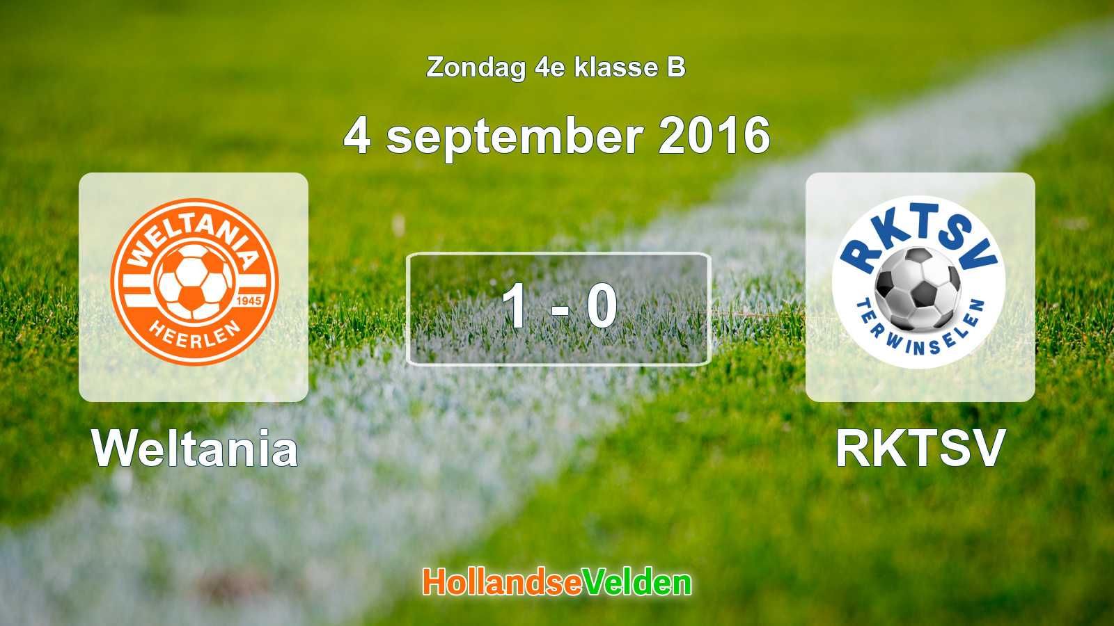 Gespeelde wedstrijd: Weltania - RKTSV 1 - 0 (4 september 2016)