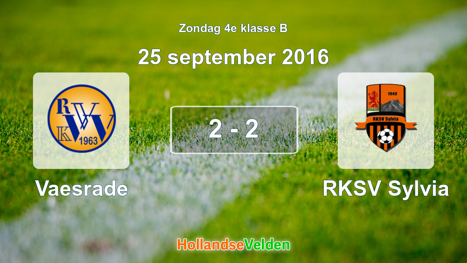Gespeelde wedstrijd: Vaesrade - RKSV Sylvia 2 - 2 (25 september 2016)