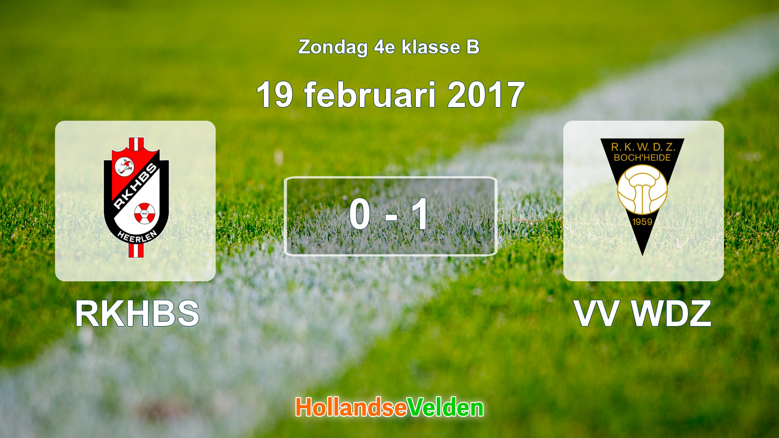 Gespeelde wedstrijd: RKHBS - VV WDZ 0 - 1 (19 februari 2017)