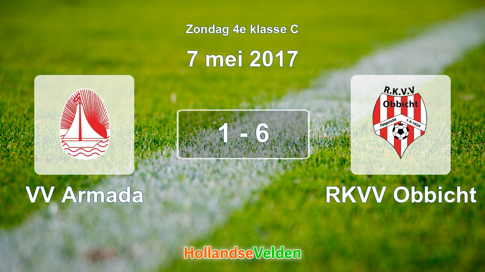 Gespeelde wedstrijd: VV Armada - RKVV Obbicht 1 - 6 (7 mei 2017)