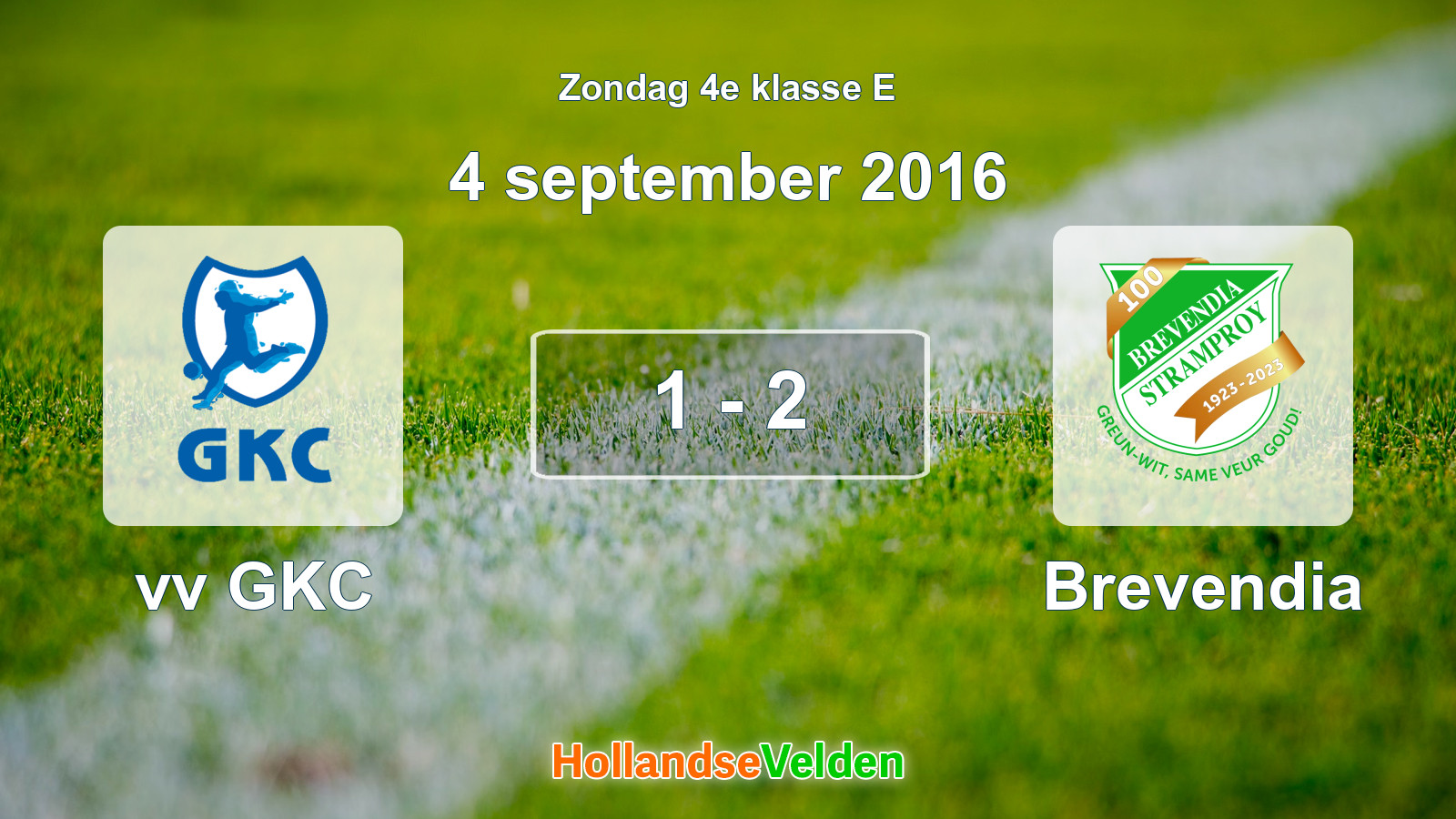 Gespeelde wedstrijd: vv GKC - Brevendia 1 - 2 (4 september 2016)