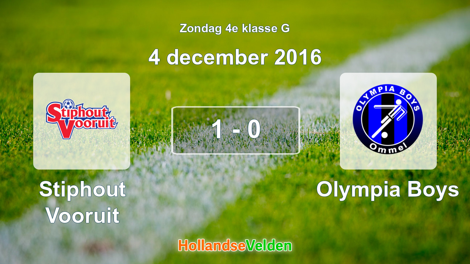 Gespeelde wedstrijd: Stiphout Vooruit - Olympia Boys 1 - 0 (4 december 2016)