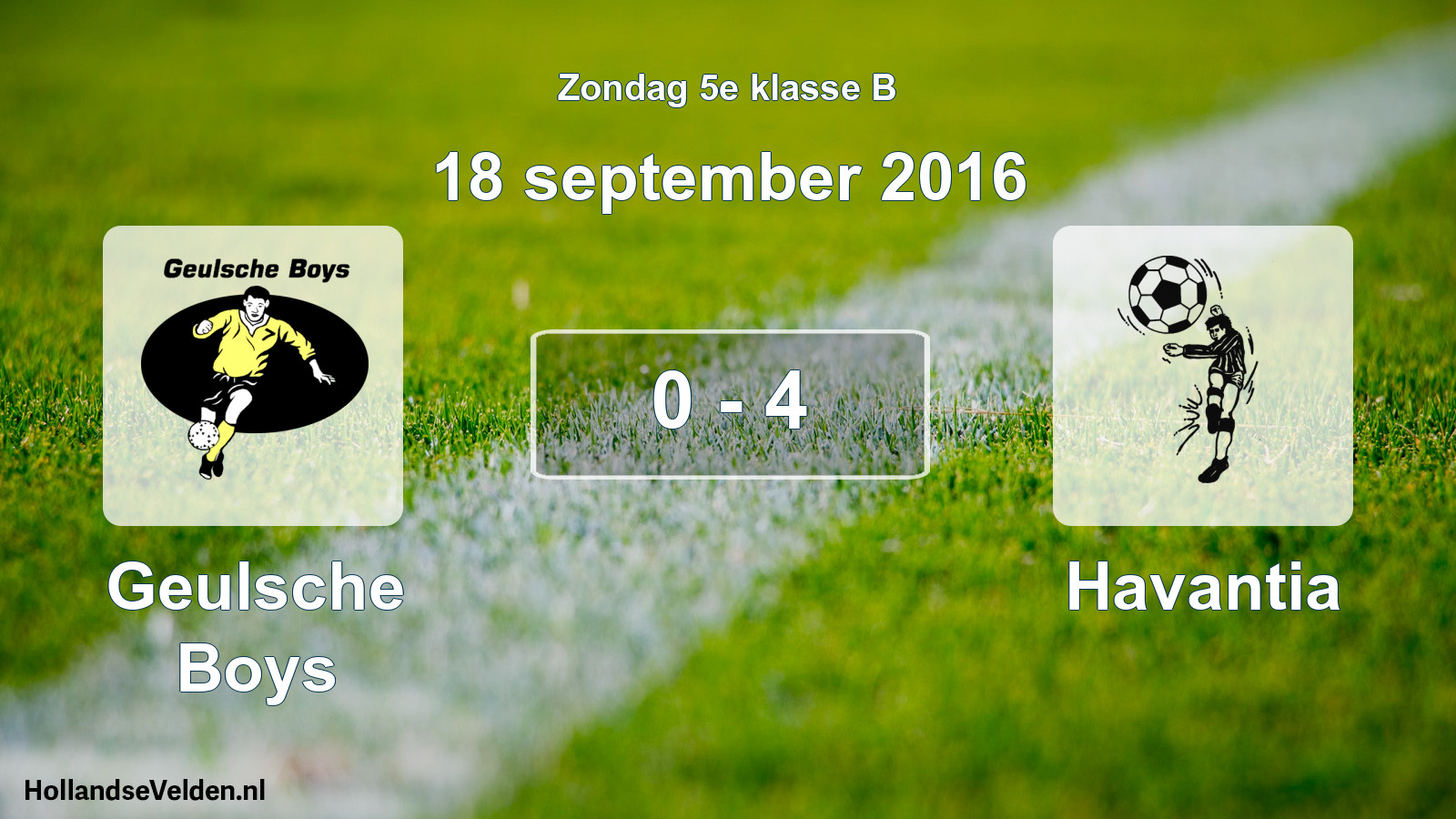 Gespeelde wedstrijd: Geulsche Boys - Havantia 0 - 4 (18 september 2016)