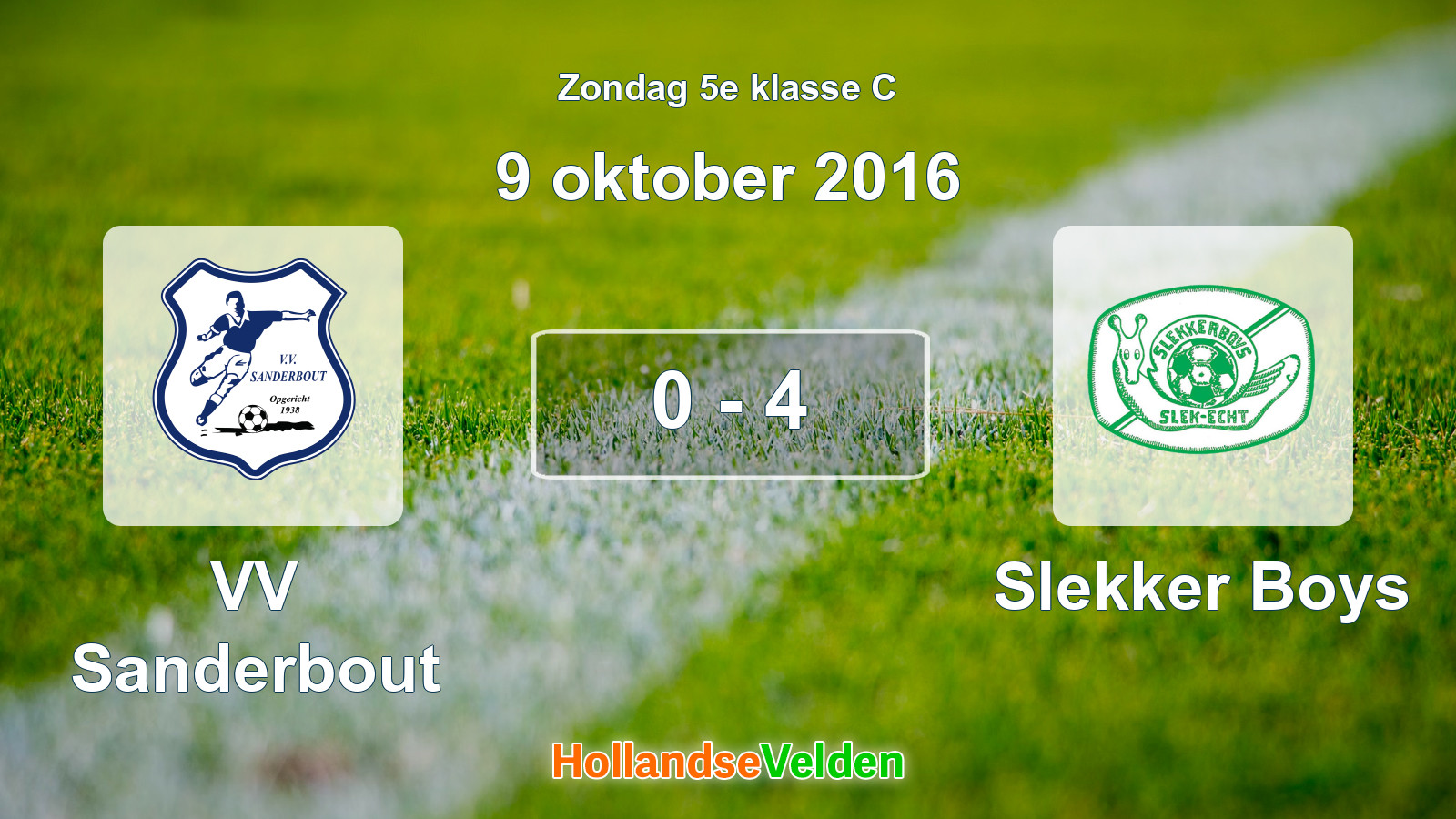 Gespeelde wedstrijd: VV Sanderbout - Slekker Boys 0 - 4 (9 oktober 2016)
