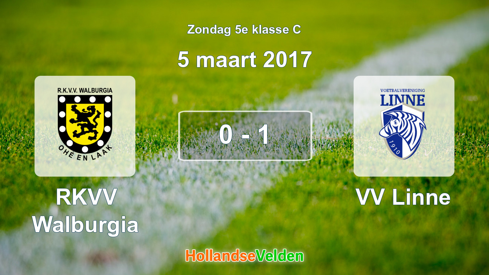 Gespeelde wedstrijd: RKVV Walburgia - VV Linne 0 - 1 (5 maart 2017)