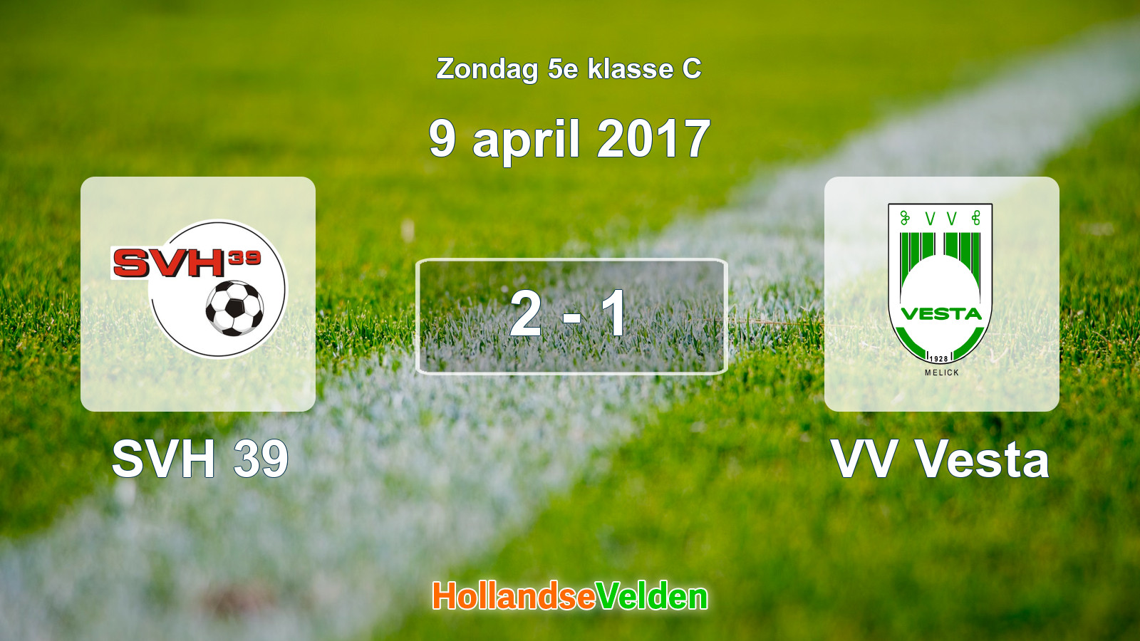 Gespeelde wedstrijd: SVH 39 - VV Vesta 2 - 1 (9 april 2017)