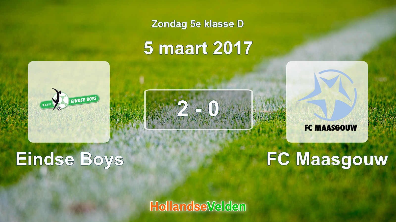 Gespeelde wedstrijd: Eindse Boys - FC Maasgouw 2 - 0 (5 maart 2017)