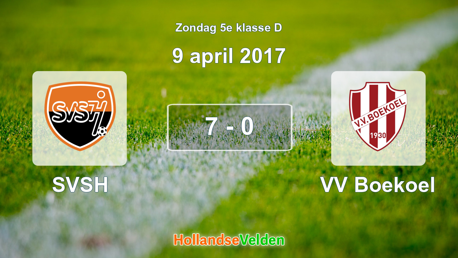 Gespeelde wedstrijd: SVSH - VV Boekoel 7 - 0 (9 april 2017)