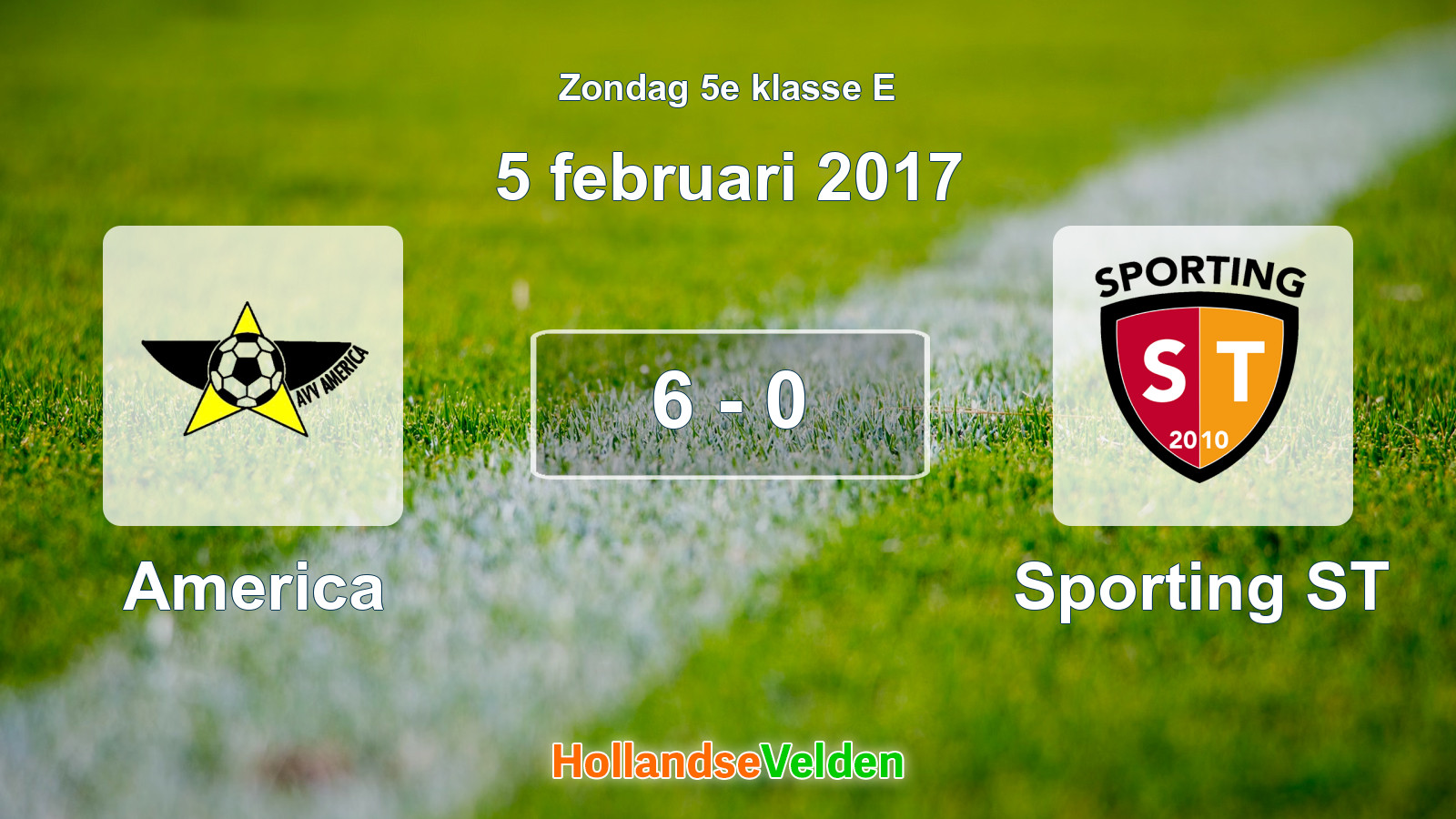 Gespeelde wedstrijd: America - Sporting ST 6 - 0 (5 februari 2017)