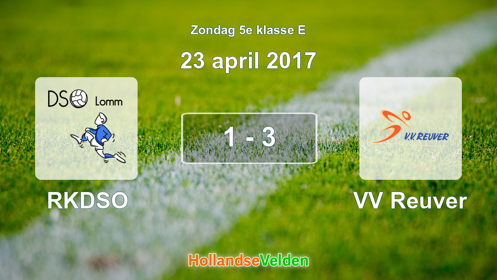 Gespeelde wedstrijd: RKDSO - VV Reuver 1 - 3 (23 april 2017)