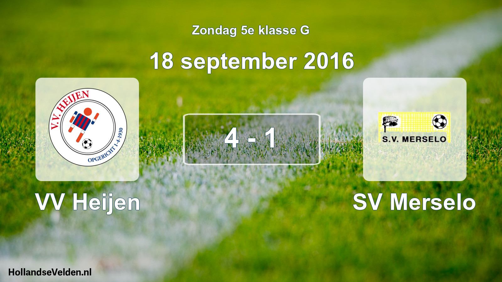 Gespeelde wedstrijd: VV Heijen - SV Merselo 4 - 1 (18 september 2016)