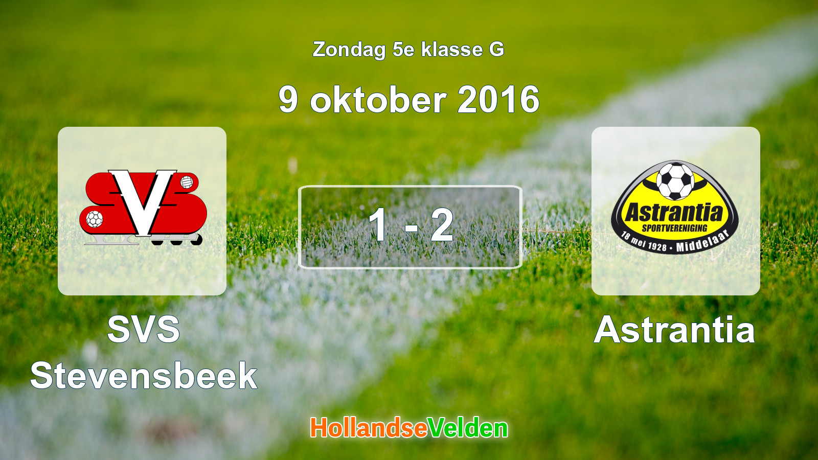 Gespeelde wedstrijd: SVS Stevensbeek - Astrantia 1 - 2 (9 oktober 2016)