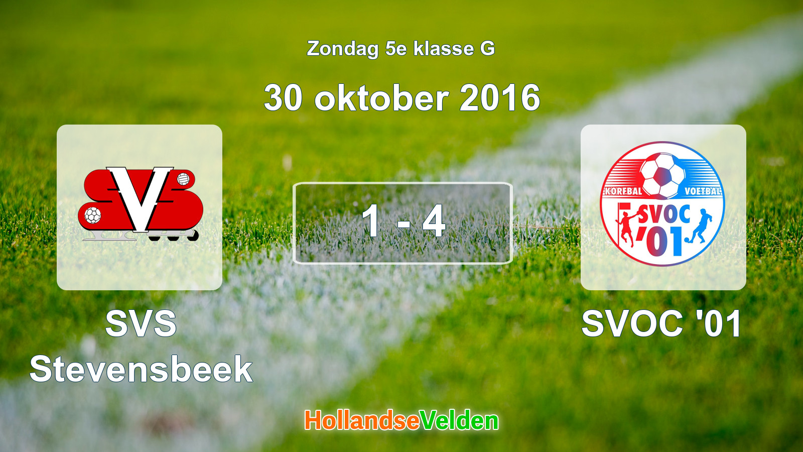 Gespeelde wedstrijd: SVS Stevensbeek - SVOC '01 1 - 4 (30 oktober 2016)