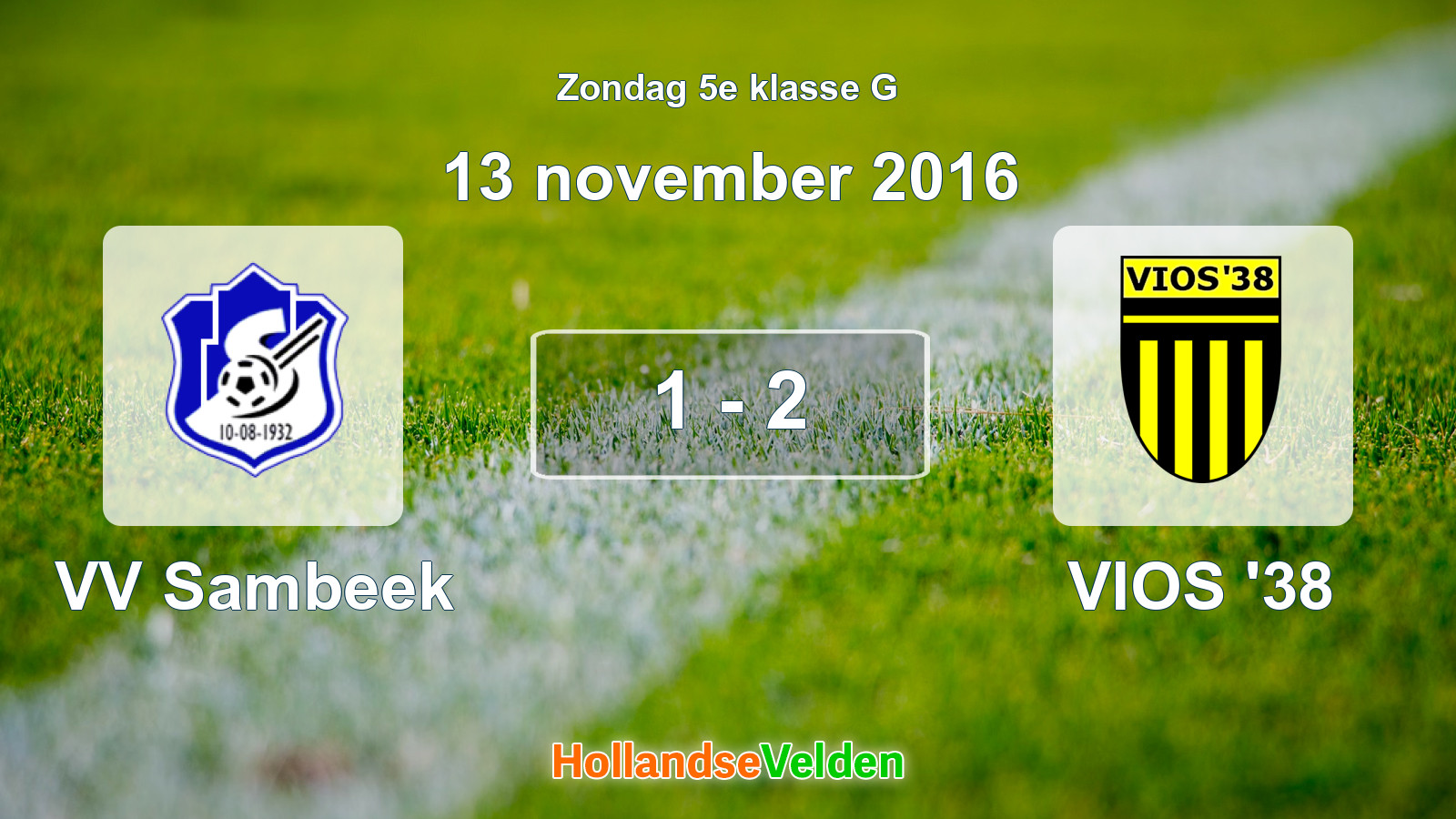 Gespeelde wedstrijd: VV Sambeek - VIOS '38 1 - 2 (13 november 2016)